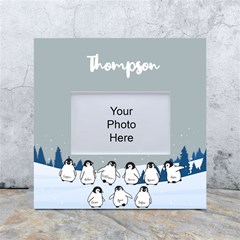 Personalized Name Penguin Family - White Box Photo Frame 4  x 6 