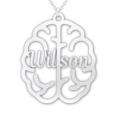Personalized Name Brain - 925 Sterling Silver Name Pendant Necklace