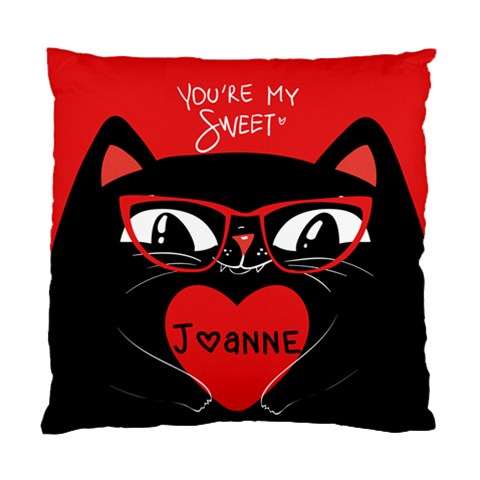 Personalized Valentine Cat Can Cushion By Anita Kwok Front
