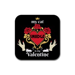 Personalized Cat Valentines - Rubber Coaster (Square)