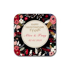 Personlized Floral 1 - Rubber Coaster (Square)