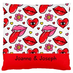 Personlized Hearts Pattern - Large Cushion Case (One Side)