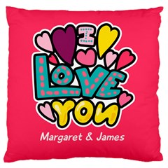 Personalized I LOVE U - Large Cushion Case (One Side)