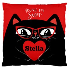 Personalized Valentine Cat - Large Cushion Case (One Side)