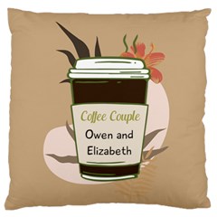 Coffee Couple - Large Cushion Case (One Side)