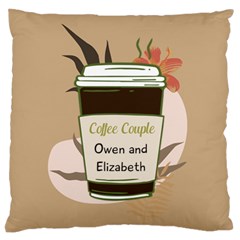 Coffee Couple - Large Cushion Case (One Side)