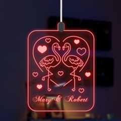 Flamingos Love - LED Acrylic Ornament
