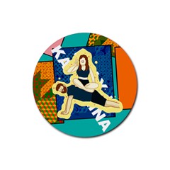 Colorful Couple - Rubber Coaster (Round)