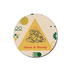Couple Love Action - Rubber Coaster (Round)