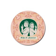 Personalized Name Couple - Rubber Coaster (Round)
