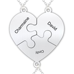 Personalized 3Names Puzzle Heart - 925 Sterling Silver Pendant Necklace Personalized 3Names Puzzle Heart - 925 Sterling Silver Pendant Necklace