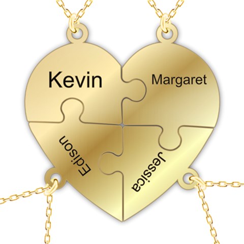 Personalized 4names Puzzle Heart By Oneson Front