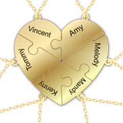 Personalized 6Names Puzzle Heart - 925 Sterling Silver Pendant Necklace Personalized 6Names Puzzle Heart - 925 Sterling Silver Pendant Necklace