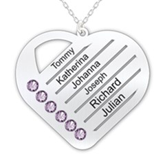 Personalized 6 Line Names Heart