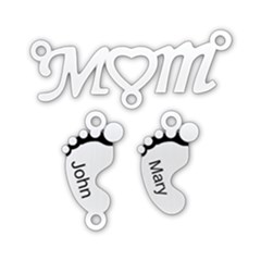 Personalized 2 Baby Birth Mom Name - 925 Sterling Silver Pendant Necklace
