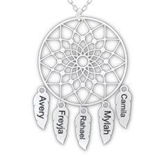 Personalized Name Dream Catcher - 925 Sterling Silver Pendant Necklace