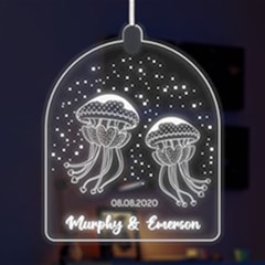 Personalized Name Love Jellyfish - LED Acrylic Ornament