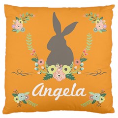 Personalized Easter Rabbit Name - Large Cushion Case (One Side)