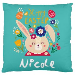 Personalized Easter Rabbit Name - Large Cushion Case (One Side)