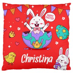 Personalized Easter Rabbit Name - Large Cushion Case (One Side)