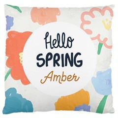 Personalized Spring Floral Pattern Name - Large Cushion Case (One Side)