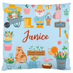 Personalized Spring Time Name - Large Cushion Case (One Side)