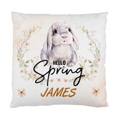 Personalized Easter Vintage Rabbit Illustration Name - Standard Cushion Case (One Side)