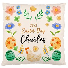 Personalized Easter Bunny Rabbit Name - Large Cushion Case (One Side)