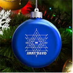 Star - LED Glass Round Ornament