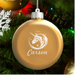 Unicorn - LED Glass Round Ornament