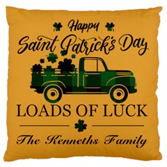 Personalized St Patricks Day Trucker Family Name - Large Cushion Case (One Side)