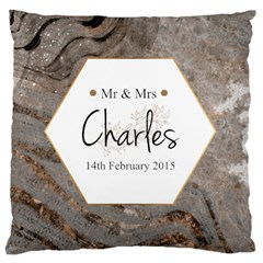 Personalized Marble Frame Wedding Family Name - Large Cushion Case (One Side)