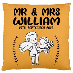 Personalized Wedding Illustration Family Name - Large Cushion Case (One Side)
