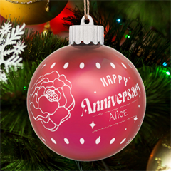 Happy Anniversary - LED Glass Sphere Ornament