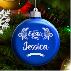 Personalized Easter Name - LED Glass Round Ornament