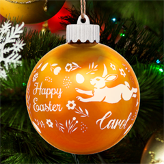 Personalized Easter Day Rabbit Name - LED Glass Sphere Ornament