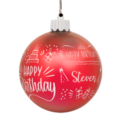 Personalized Happy Birthday Name - LED Glass Sphere Ornament