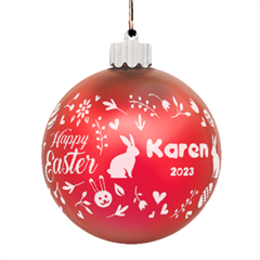 Personalized Easter Day Rabbit Name - LED Glass Sphere Ornament
