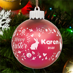 Personalized Easter Day Rabbit Name - LED Glass Sphere Ornament