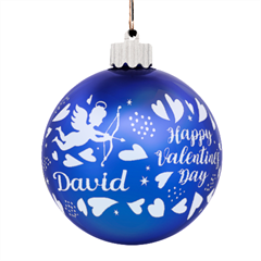  Personalized Valentines Day Name - LED Glass Sphere Ornament