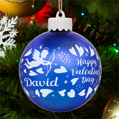  Personalized Valentines Day Name - LED Glass Sphere Ornament