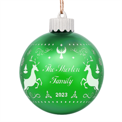 Personalized Christmas Family Name - LED Glass Sphere Ornament