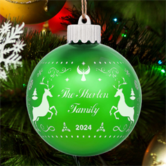 Personalized Christmas Family Name - LED Glass Sphere Ornament