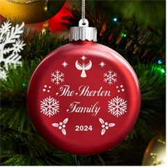 Personalized Christmas Family Name - LED Glass Round Ornament