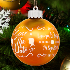 Personalized Save the Date Wedding Name - LED Glass Sphere Ornament