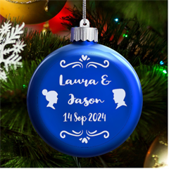 Personalized Save the Date Wedding Name - LED Glass Round Ornament