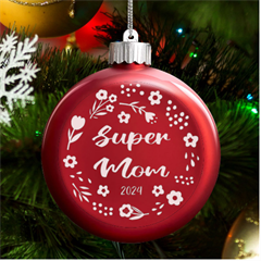 Personalized Mothers Day Name - LED Glass Round Ornament