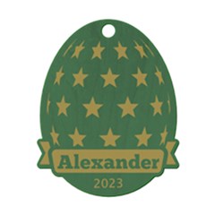 Personalized Name Easter Egg Pattern 4 - Wood Ornament
