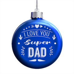 Personalized Fathers Day Name - LED Glass Round Ornament