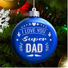 Personalized Fathers Day Name - LED Glass Round Ornament